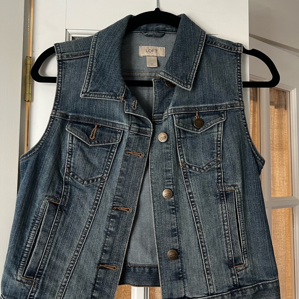 LOFT Blue Denim Vest